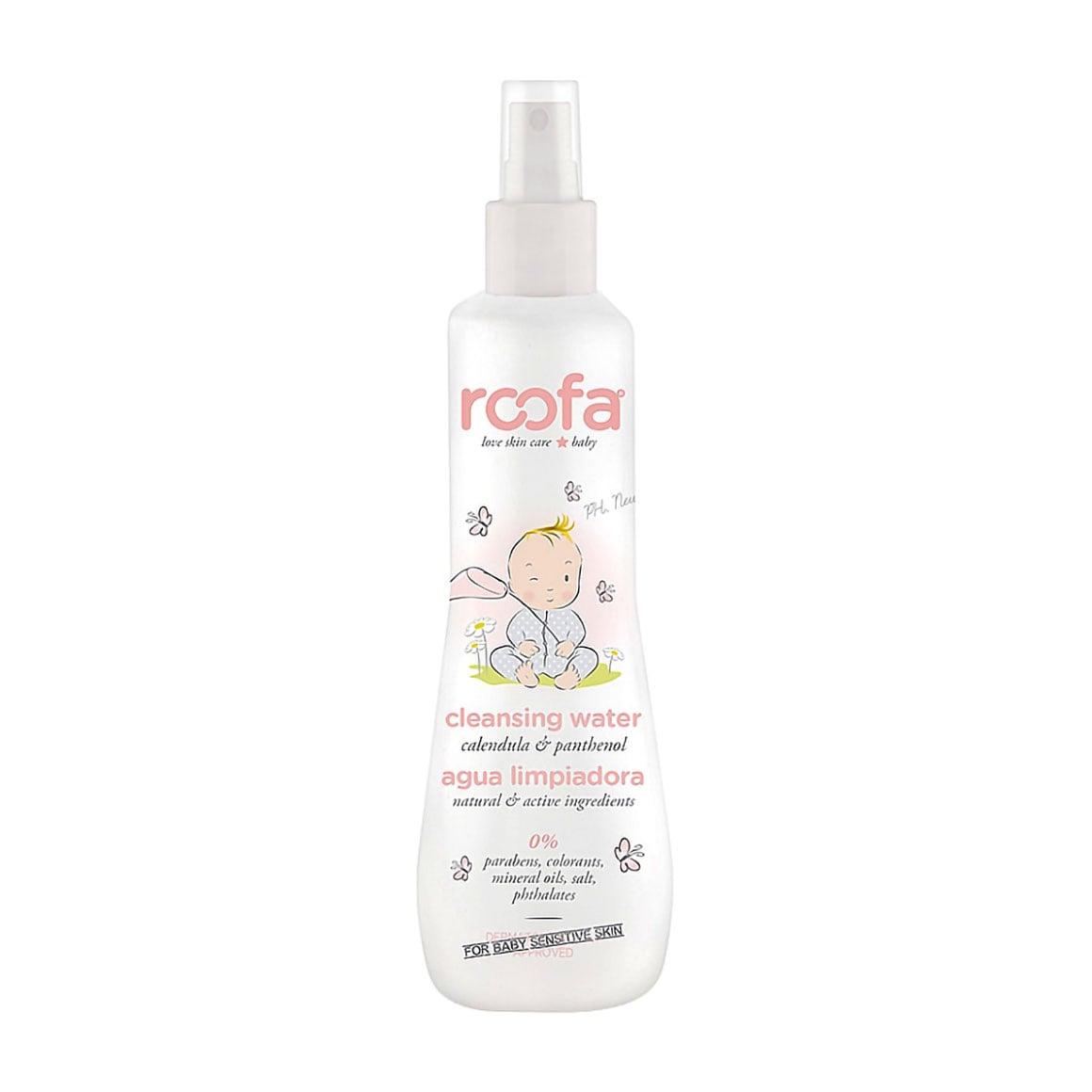 Дитяча очищувальна вода для чутливої шкіри Roofa Cleansing Water з календулою, 200 мл